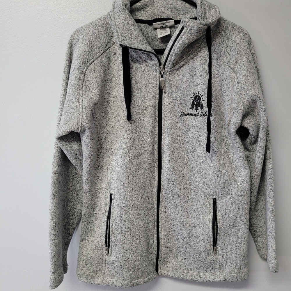 Artisans Drummond Island Mens Full Zip Fleece Knit Sweatshirt Gray Large